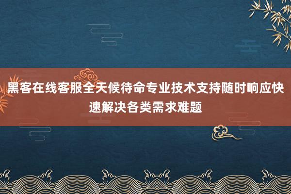 黑客在线客服全天候待命专业技术支持随时响应快速解决各类需求难题