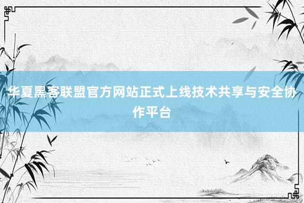 华夏黑客联盟官方网站正式上线技术共享与安全协作平台