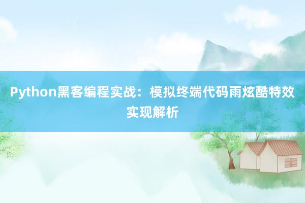 Python黑客编程实战：模拟终端代码雨炫酷特效实现解析