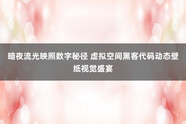 暗夜流光映照数字秘径 虚拟空间黑客代码动态壁纸视觉盛宴