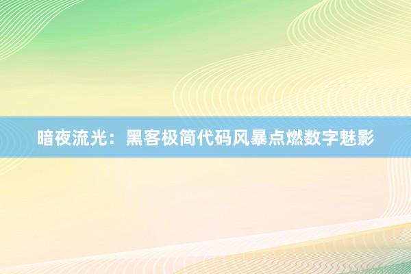 暗夜流光：黑客极简代码风暴点燃数字魅影