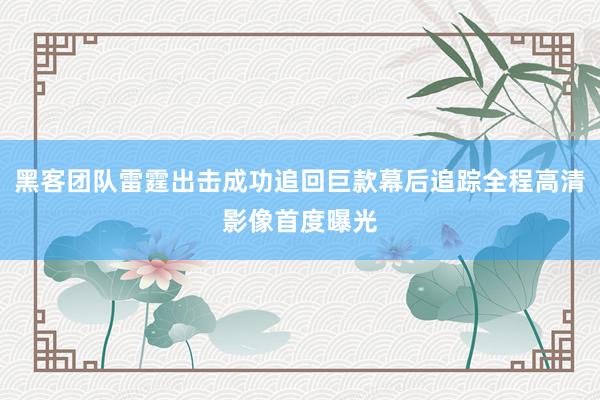 黑客团队雷霆出击成功追回巨款幕后追踪全程高清影像首度曝光